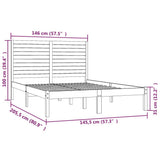 Bed Frame without Mattress White 140x200 cm Solid Wood 3104609