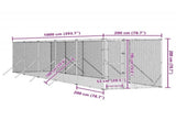 Outdoor Dog Kennel Silver 2x10x2 m Galvanised Steel 3190453
