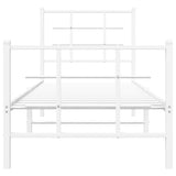 Metal Bed Frame without Mattress with Footboard White 80x200cm 355619