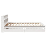Bookcase Bed without Mattress White 135x190 cm Double Solid Wood Pine 3309825