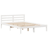 ZNTS Bookcase Bed without Mattress White 140x190 cm Solid Wood Pine 3321892