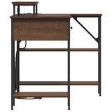 Desk with Drawer Brown Oak 120 x 79 x 86.5 cm Engineered Wood 859404