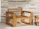 Outdoor Sofa Solid Acacia Wood Natural 3436236
