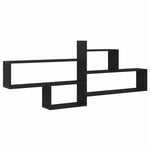 ZNTS Wall Shelf Black Oak 167.5x18x68 cm Engineered Wood 868075