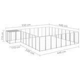 Dog Kennel Silver 20.57 m Steel 3082234