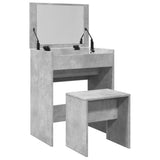 Dressing Table and Stool Concrete Grey 60x40x113.5 cm 848216