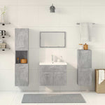 ZNTS 5 Piece Bathroom Furniture Set Concrete Grey Engineered Wood 3324896