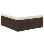 ZNTS 6 Piece Garden Lounge Set with Cushions Poly Rattan Brown 41268