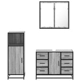 3 Piece Bathroom Furniture Set Grey Sonoma Engineered Wood 3300963