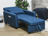 Linen-Look Single Chair Bed - Blue T3398P342947