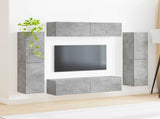 TV Cabinet Set 8 pcs Concrete Grey Engineered Wood 3409135
