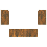 ZNTS 4 Piece TV Cabinet Set Smoked Oak Engineered Wood 3120206