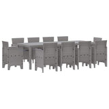 Garden Dining Set 11 pcs Light Grey Polypropylene 3378610