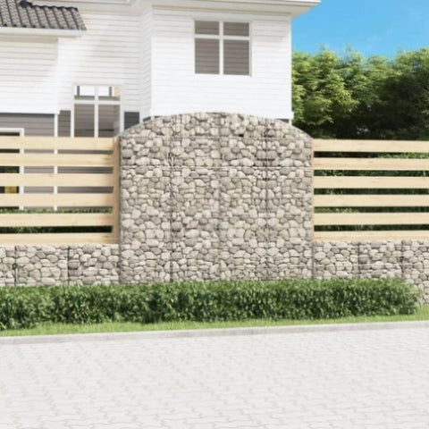 Arched Gabion Basket 200x50x180/200 cm Galvanised Iron 153479