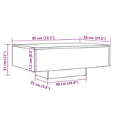 ZNTS Coffee Table Artisan Oak 85x55x31 cm Engineered Wood 856403
