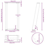 Console Table Legs U-Shaped 2 pcs Anthracite 38x cm Steel 4012782
