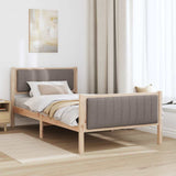 Bed frame Brown and taupe 100 x 200 cm Solid pine wood 878492