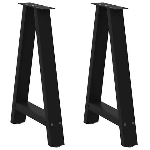 ZNTS Coffee Table Legs A-Shaped 2 pcs Black 50x cm Steel 4012844