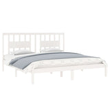 3104084 Bed Frame without Mattress White Solid Wood 200x200 cm