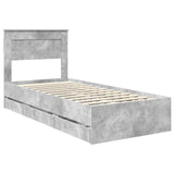 Bed Frame with Drawer Concrete Grey 90 x 200 cm Engineer Wood 3409880