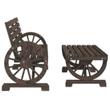 Garden Lounge Set Burnt Wood Solid fir wood Two-piece set 365106