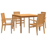 5 Piece Garden Dining Set Solid Wood Teak 3157912