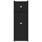 Narrow Bathroom Cupboard with Wheels Black Engineered Wood 855287