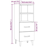 Sideboard High Gloss White 34.5x34x90 cm Engineered Wood 812372