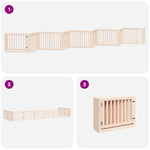 Dog Gate with Door Foldable 10 Panels 800 cm Poplar Wood 3155667