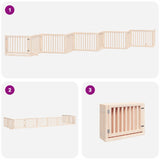 Dog Gate with Door Foldable 10 Panels 800 cm Poplar Wood 3155667
