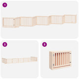 Dog Gate with Door Foldable 10 Panels 800 cm Poplar Wood 3155667