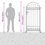 Fence Gate Grey 102 x 200 cm Steel 42008887