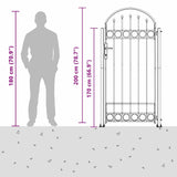Fence Gate Grey 102 x 200 cm Steel 42008887