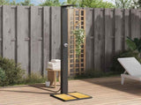 Outdoor Shower Black 50x55x224 cm Poly Rattan and Acacia Wood 368206