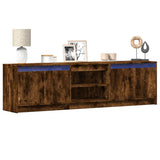 TV Cabinet with LED Smoked Oak 180x34x50 cm Engineered Wood 3307916