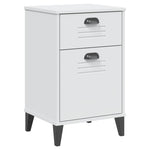 ZNTS Bedside Cabinet VIKEN White Solid Wood Pine 374914