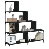 Bookcase 4-Stair Black 139x33.5x149 cm Engineered Wood 842476