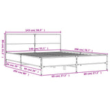 Bed Frame without Mattress Grey Sonoma 140x200 cm 3280000