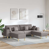 Fabric Sofa with Cushion 3 pcs Taupe 208 cm Fabric 3335167