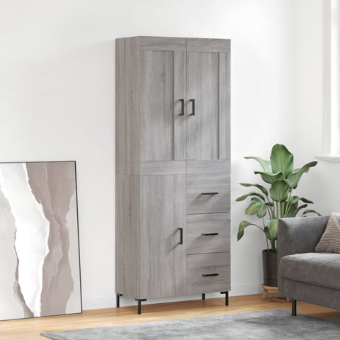 Highboard Grey Sonoma 69.5x34x180 cm Engineered Wood 3199815