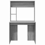 Desk with Shelf Grey Sonoma 91 x 50 x 149 cm Engineered Wood 869263