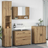 Bathroom Furniture Set with Drawer with Shelf 4 pcs Artisan Oak 3393092