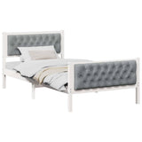 Bed Frame Light Grey 100 x 200 cm Solid Pine Wood 878423