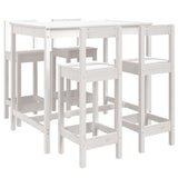 5 Piece Garden Bar Set White Solid Wood Pine 3154751
