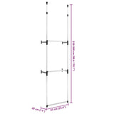 Telescopic Wardrobe System with Rods Aluminium 321112