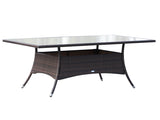 6 Seater Rattan Dining Set with Cushions, Rattan Garden Furniture Set with 6 Armchairs, Rectangular T3398P317727