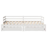 Daybed with Trundle and Drawers without Mattress White 90x190 cm Single 3302147