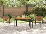 Garden Dining Set 3 pcs Black and Brown Poly Rattan 3365490