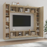 8 Piece TV Cabinet Set Sonoma Oak Engineered Wood 3114232