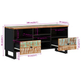 TV Cabinet 100x33x46 cm Solid Wood Reclaimed and Engineered Wood 351980